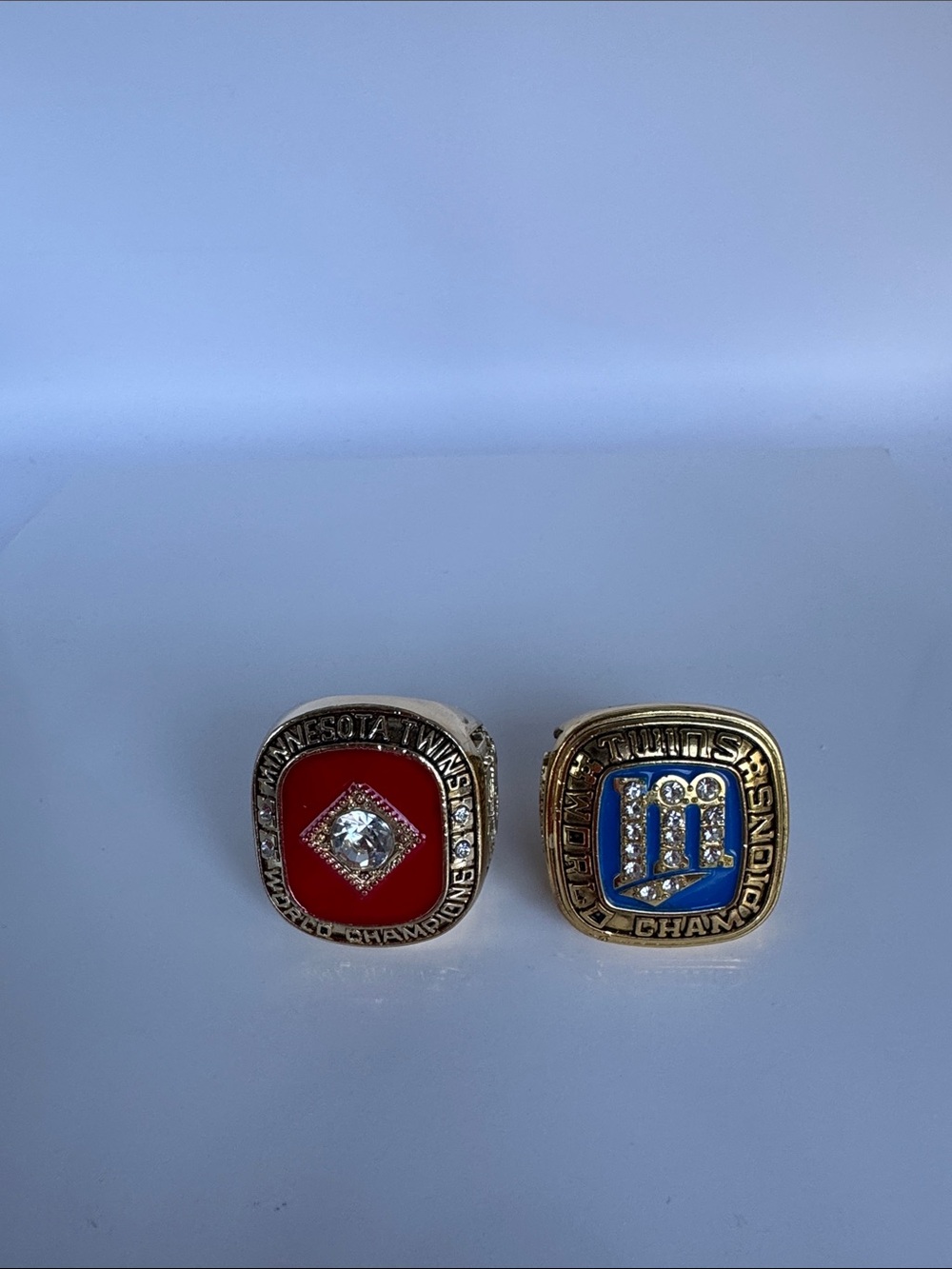 Source Unknown Minnesota Twins Style Championship Rings — Red & Blue 87 91